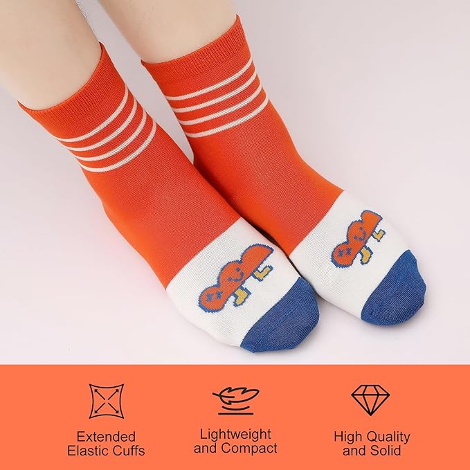 Girls Cotton Socks Soft Novelty Socks Cute Floral Pattern 11-15 Years 5 Pairs