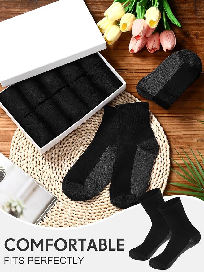 Tarpop 100 Pairs Bulk Mens Socks Moisture Wicking Casual Sports Ankle Socks for Homeless Unisex Adult Men Women