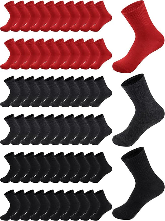 Tarpop 100 Pairs Bulk Mens Socks Moisture Wicking Casual Sports Ankle Socks for Homeless Unisex Adult Men Women
