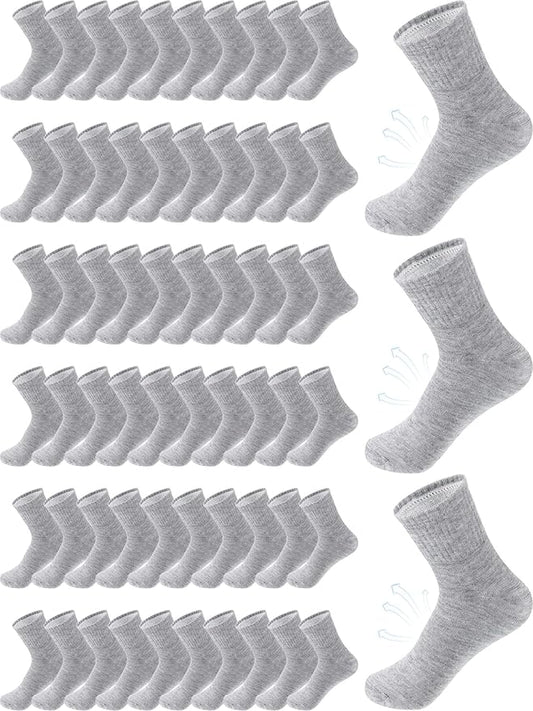 Tarpop 100 Pairs Bulk Mens Socks Moisture Wicking Casual Sports Ankle Socks for Homeless Unisex Adult Men Women