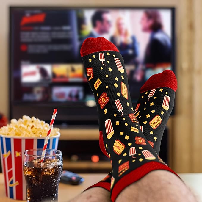 Movie Lover Gifts - Christmas Socks for Women, Funny and Horror Themed Gifts, Ideal for Movie Nights, Theater Gift