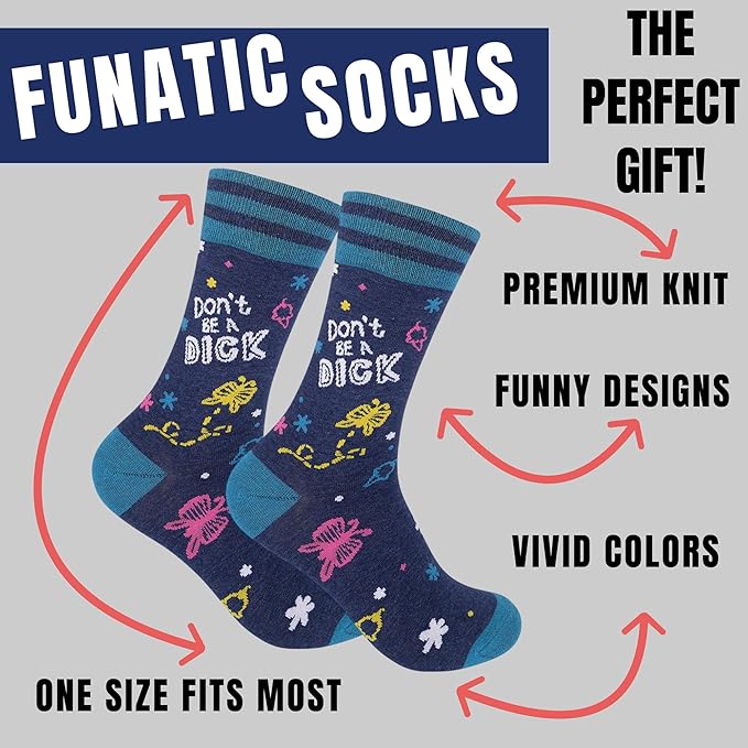 FUNATIC Funny and Crazy Socks with Sayings - Novelty Gifts for Men, Women, Teens