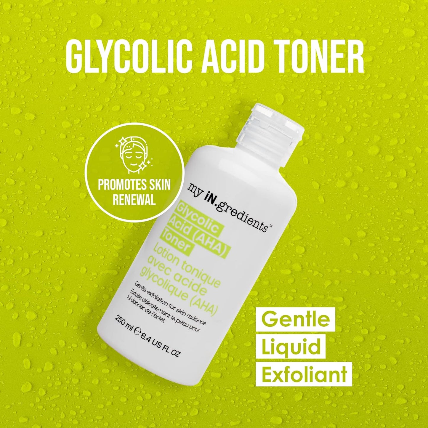 Masque Bar My Ingredients Glycolic Acid (AHA) Toner - Helps Exfoliate The Skin - Reveals Soft Even-toned Skin