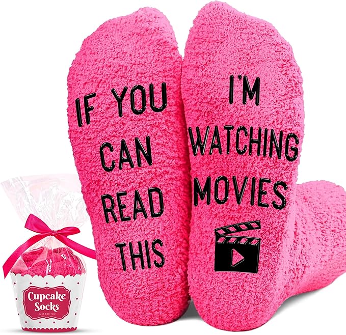 Movie Lover Gifts - Christmas Socks for Women, Funny and Horror Themed Gifts, Ideal for Movie Nights, Theater Gift