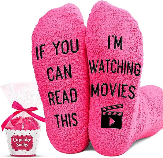 Movie Lover Gifts - Christmas Socks for Women, Funny and Horror Themed Gifts, Ideal for Movie Nights, Theater Gift