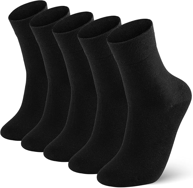 FGZ Mens Crew Socks Breathable Cotton Soft Casual Thin Socks for Work,Sport & Everyday Wear,5 Pairs