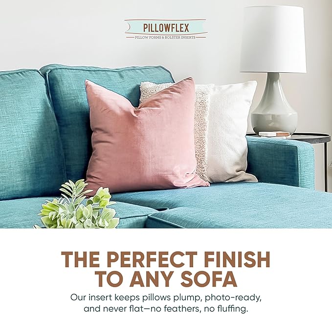 Pillowflex Synthetic Down Pillow Insert - 17x17 Down Alternative, Ultra Soft Throw Pillow,Couch Sham, Bed Sleeping Accent Pillow - 1 Decorative Accent Form