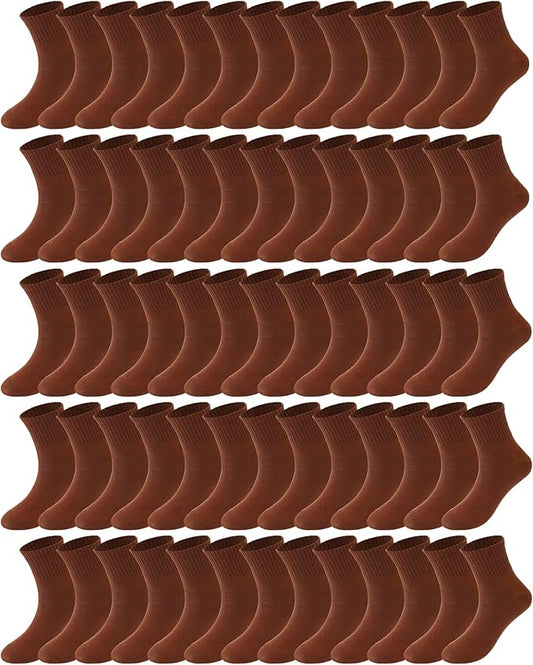 Tarpop 100 Pairs Bulk Mens Socks Moisture Wicking Casual Sports Ankle Socks for Homeless Unisex Adult Men Women