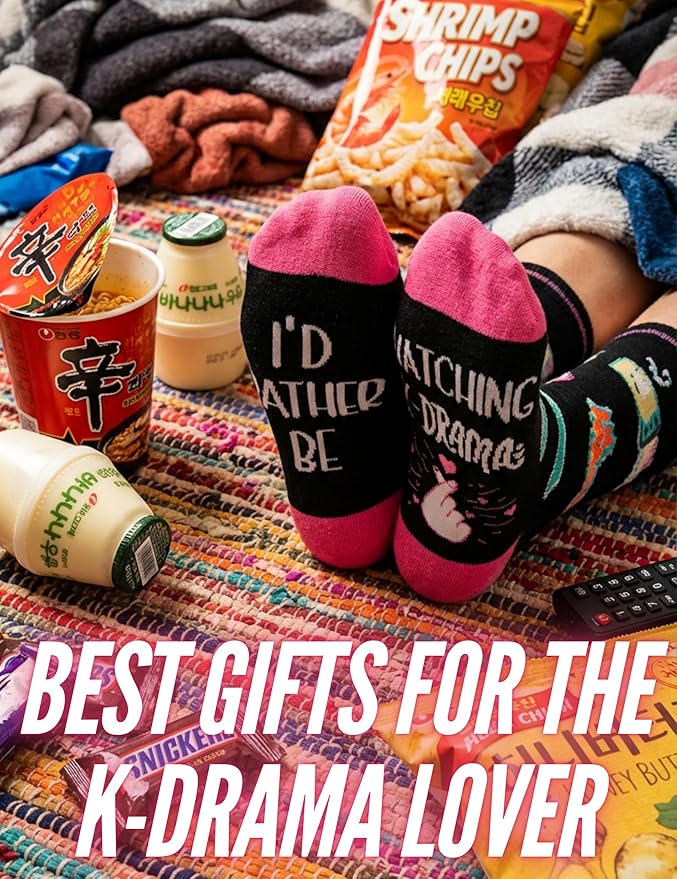 InnoBeta K Drama Gifts, Kpop Gifts Socks for Women Girls, One Size Crew Socks for K Drama K-Pop Lovers