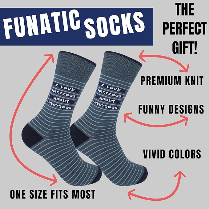 FUNATIC Funny and Crazy Socks with Sayings - Novelty Gifts for Men, Women, Teens