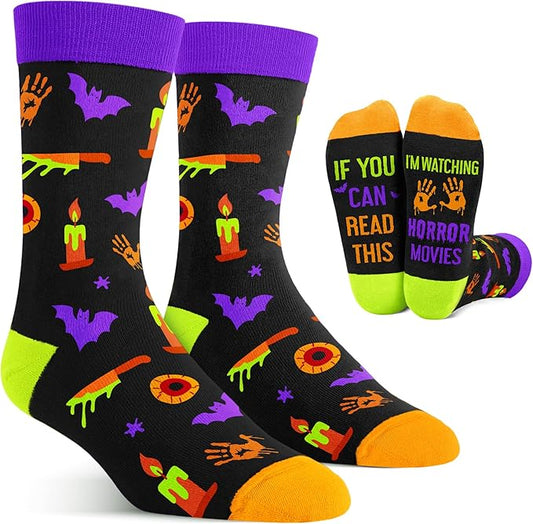 Movie Lover Gifts - Christmas Socks for Women, Funny and Horror Themed Gifts, Ideal for Movie Nights, Theater Gift