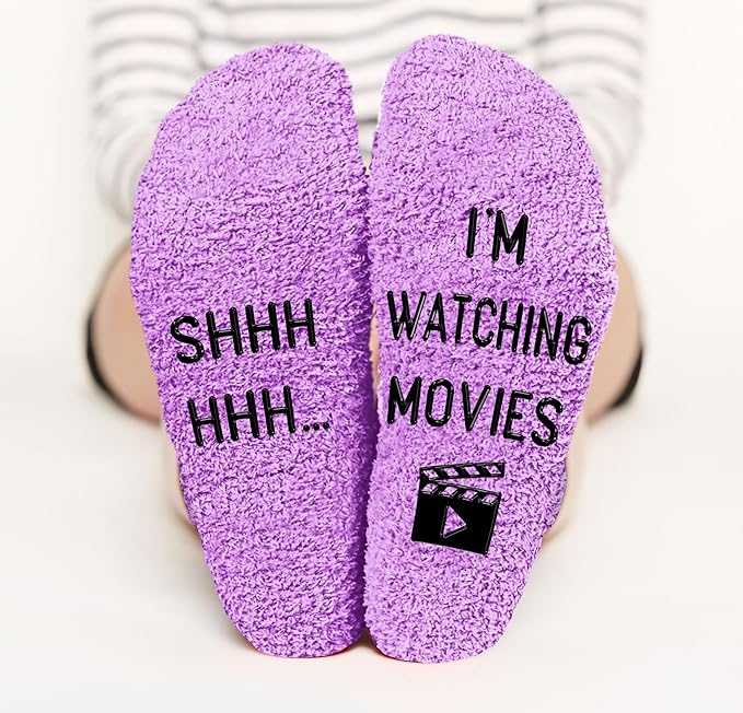 Movie Lover Gifts - Christmas Socks for Women, Funny and Horror Themed Gifts, Ideal for Movie Nights, Theater Gift