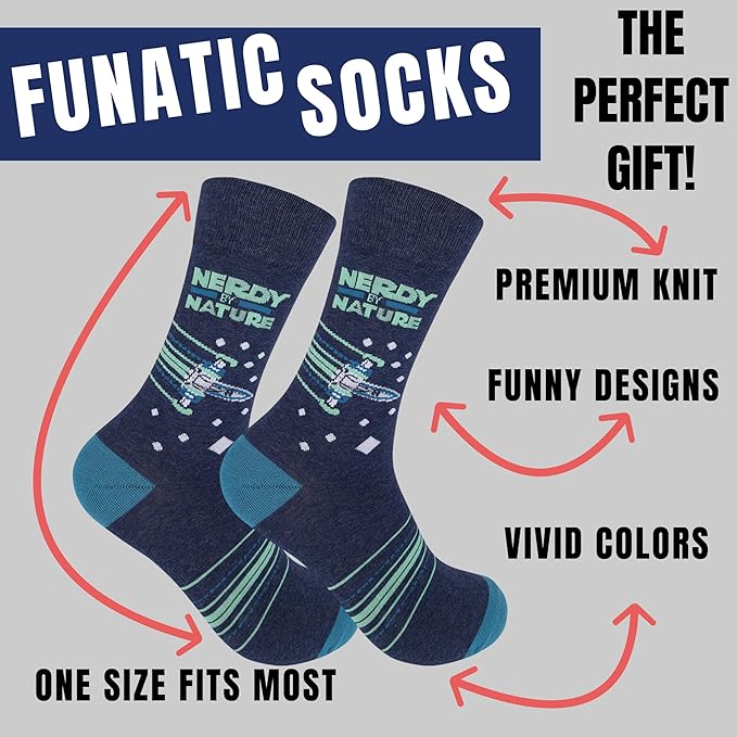 FUNATIC Funny and Crazy Socks with Sayings - Novelty Gifts for Men, Women, Teens