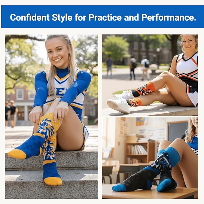 Cheer Socks For Girls, Fun Cheerleading Socks for Cheerleaders, Ideal Cheer Team Gifts