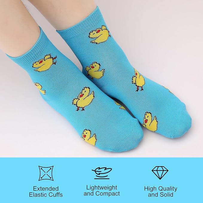 Girls Cotton Socks Soft Novelty Socks Cute Floral Pattern 11-15 Years 5 Pairs