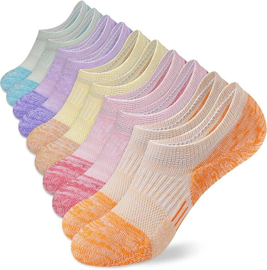 No Show Socks Womens Athletic Cushion Ankle Footies Low Cut 5-6 Pairs