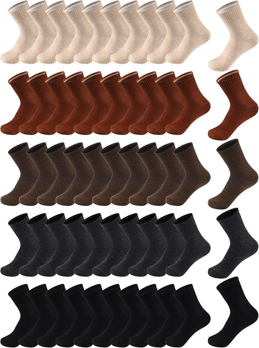 Tarpop 100 Pairs Bulk Mens Socks Moisture Wicking Casual Sports Ankle Socks for Homeless Unisex Adult Men Women