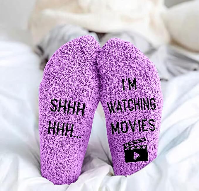 Movie Lover Gifts - Christmas Socks for Women, Funny and Horror Themed Gifts, Ideal for Movie Nights, Theater Gift