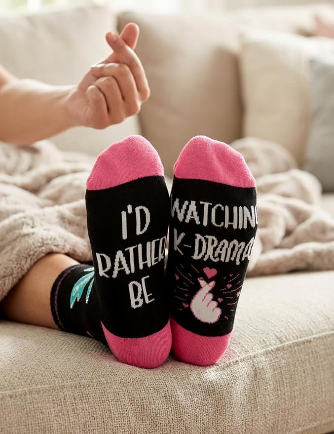 InnoBeta K Drama Gifts, Kpop Gifts Socks for Women Girls, One Size Crew Socks for K Drama K-Pop Lovers