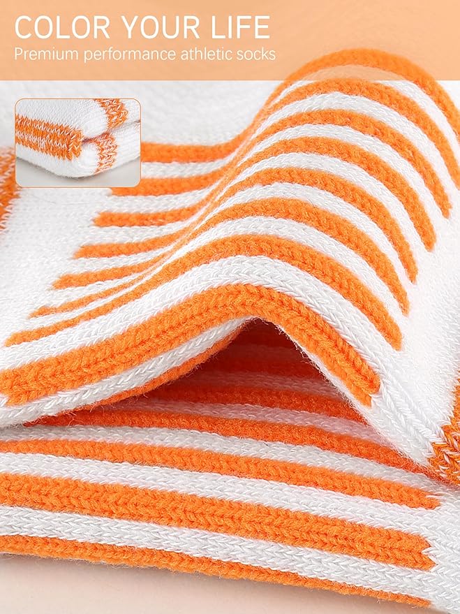 Airacker Athletic Running Ankle Cotton Socks, Low Cut Cushioned functional Anti-Blister Tab Sports Socks for Men Women 6pairs