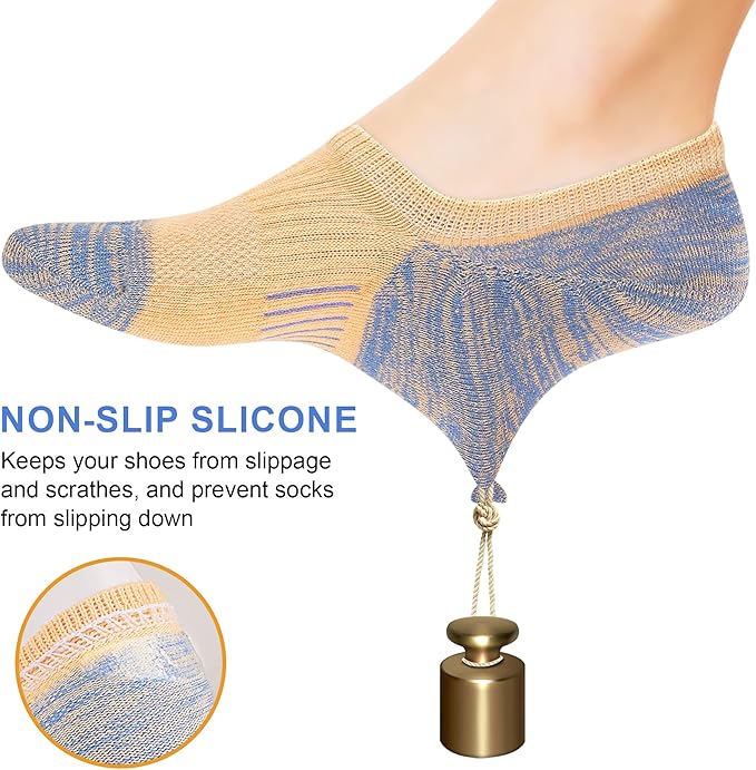 No Show Socks Womens Athletic Cushion Ankle Footies Low Cut 5-6 Pairs