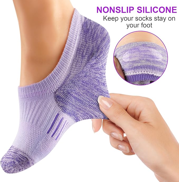 No Show Socks Womens Athletic Cushion Ankle Footies Low Cut 5-6 Pairs