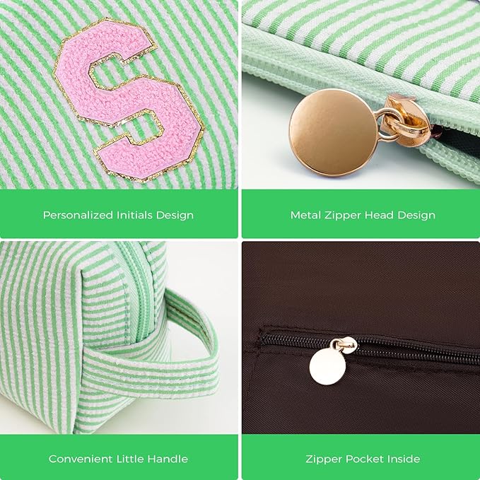 Gifts for Girls Teens Kids - Birthday Gift for Daughter Sister Her,Travel Essentials,Teen Girl Essentials,Cute Trendy Stuff Makeup Bag Set Cosmetic Bag - Green,S