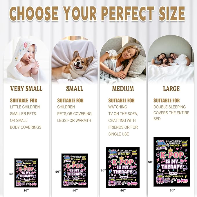 Kpop Blanket Gifts for K-Pop Fans - Super Soft Flannel Kpop Blankets for Girls Teen Fans Bedding Couch Sofa - Korean Kpop Merch Fandom Throw for Idol Lovers Dorm Decor Christmas (Style 04, 50 X 60)