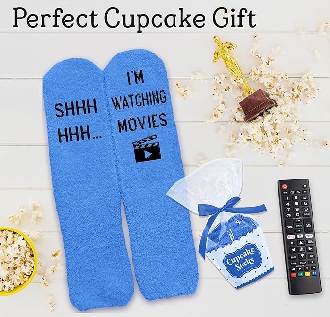 Movie Lover Gifts - Christmas Socks for Women, Funny and Horror Themed Gifts, Ideal for Movie Nights, Theater Gift