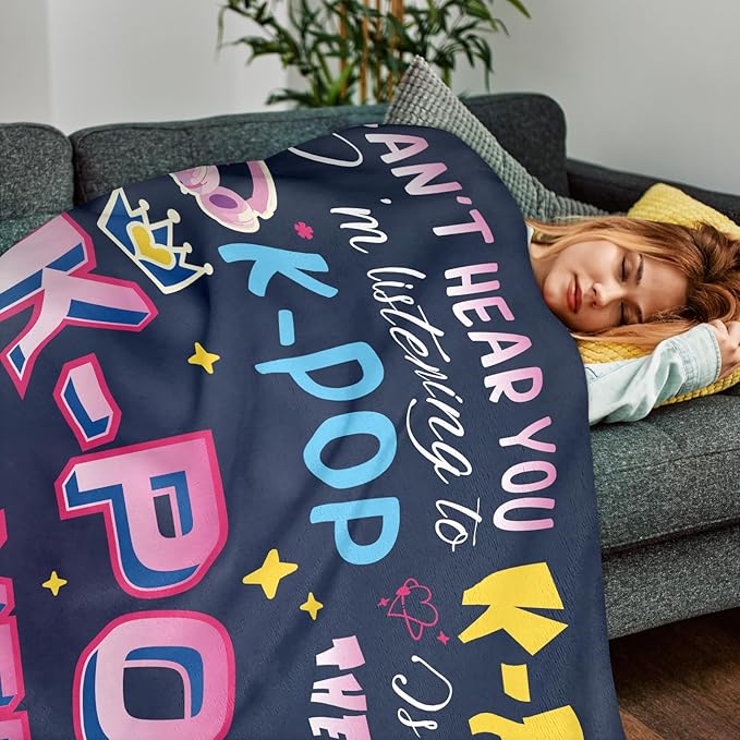 Kpop Merch, Kpop Blanket 40"x50", K Pop Gifts for Teen Girl, Korean Pop Gifts for Women, Kpop Gifts Throws Blanket for K-Pop Lovers, Korean Friends K Drama K Pop Lovers Korean Friends Christmas