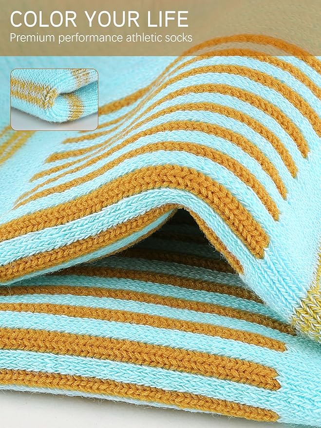 Airacker Athletic Running Ankle Cotton Socks, Low Cut Cushioned functional Anti-Blister Tab Sports Socks for Men Women 6pairs