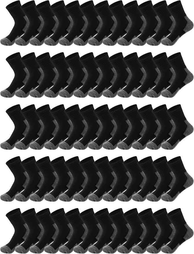 Tarpop 100 Pairs Bulk Mens Socks Moisture Wicking Casual Sports Ankle Socks for Homeless Unisex Adult Men Women