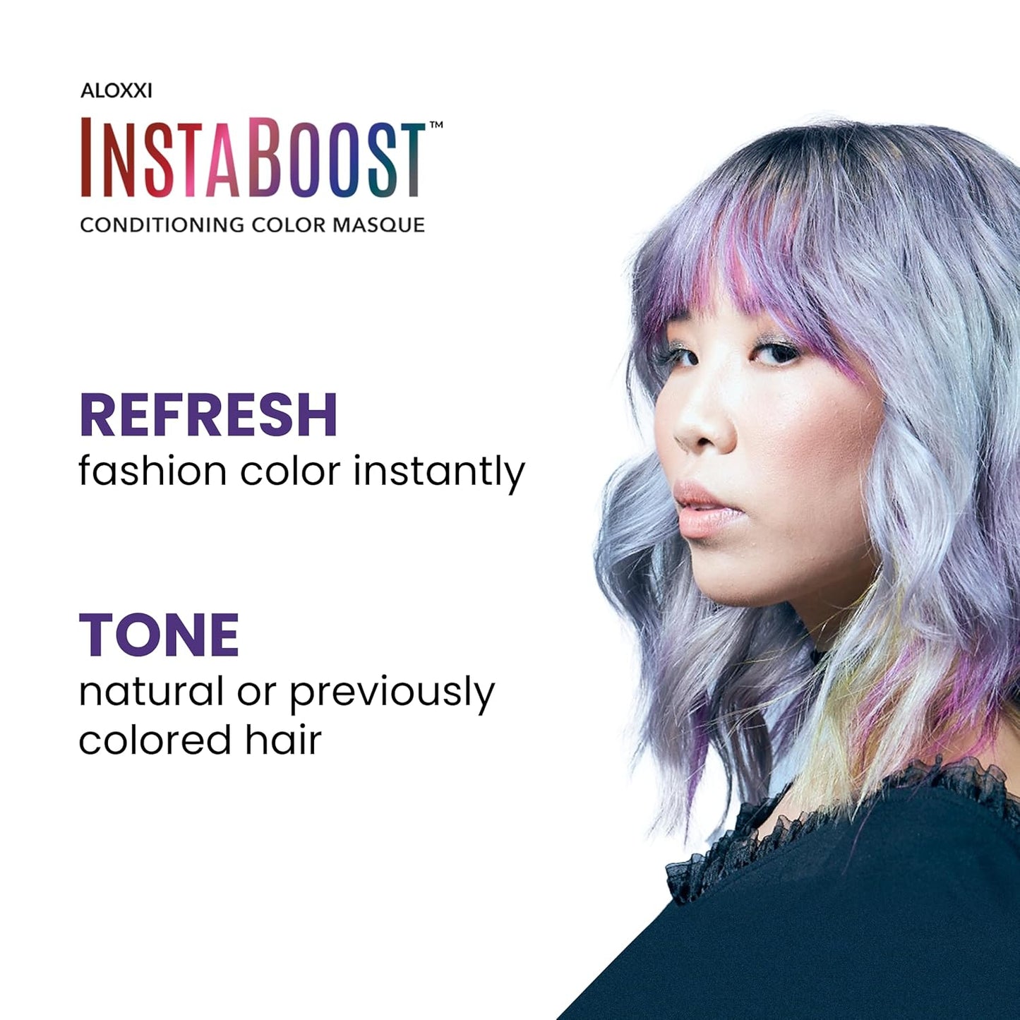 ALOXXI InstaBoost Conditioning Color Mask in Purple Reign, Deposits Purple Color and Deeply Conditions Hair, 6.8 Fl Oz