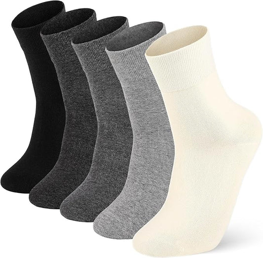 FGZ Mens Crew Socks Breathable Cotton Soft Casual Thin Socks for Work,Sport & Everyday Wear,5 Pairs