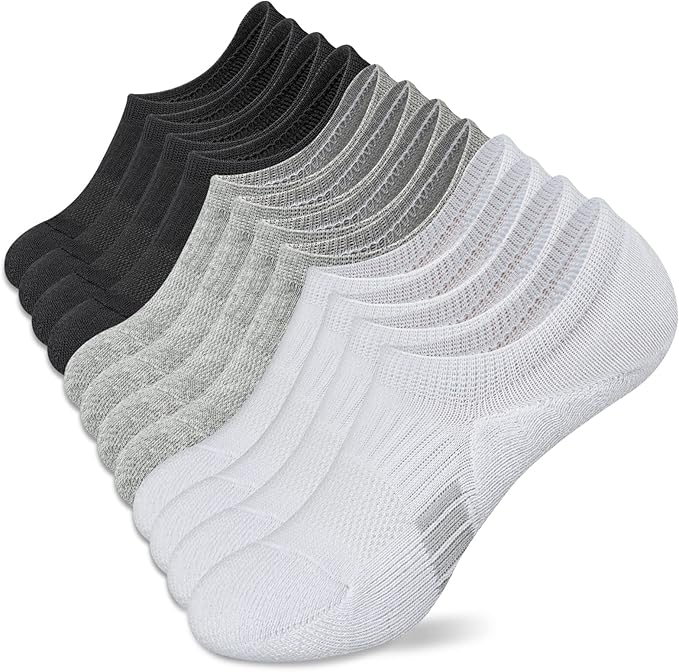 No Show Socks Womens Athletic Cushion Ankle Footies Low Cut 5-6 Pairs
