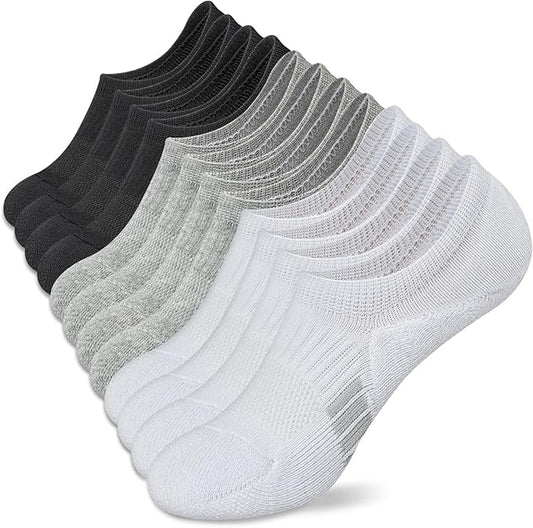 No Show Socks Womens Athletic Cushion Ankle Footies Low Cut 5-6 Pairs