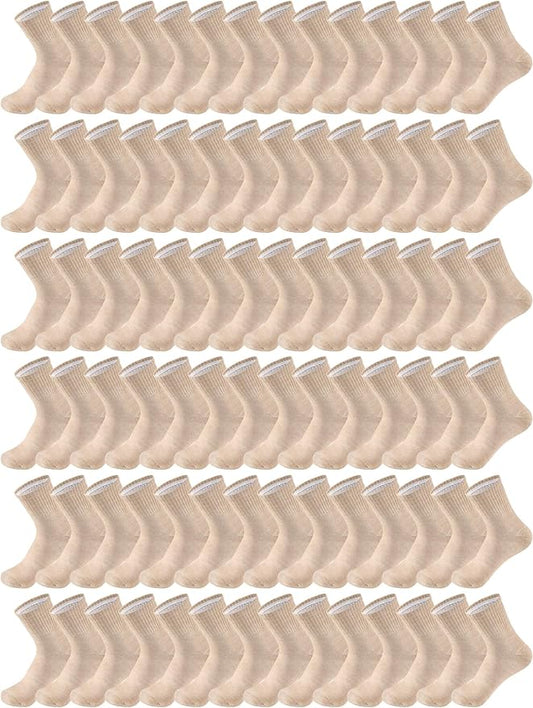 Tarpop 100 Pairs Bulk Mens Socks Moisture Wicking Casual Sports Ankle Socks for Homeless Unisex Adult Men Women