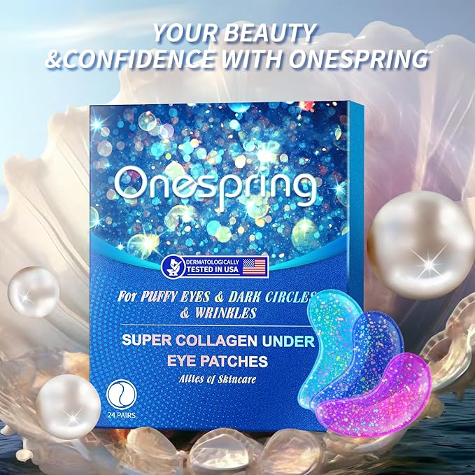 Under Eye Patches (8 Pairs) - Revitalises and Refreshes Your Skin, Eye Masks for Eye Bags, Dark Circles, Wrinkles, Collagen Gel Pads, Relieves Pressure - Travel Essentials