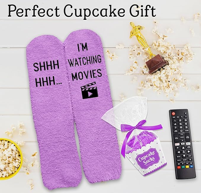 Movie Lover Gifts - Christmas Socks for Women, Funny and Horror Themed Gifts, Ideal for Movie Nights, Theater Gift