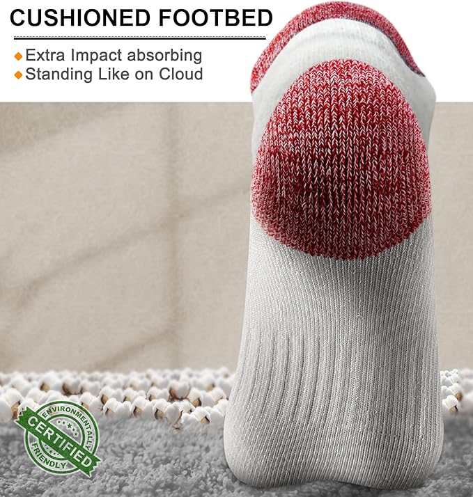 BULLIANT Women Ankle Socks, Active Low-Cut Sock Cushioned Footbed Arch Support for Running Walking Sneakers