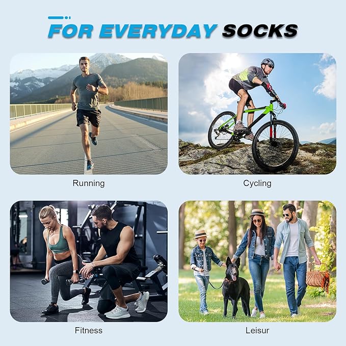 Mens Ankle Running Socks, Athletic Cushioned Low Cut Moisture Wicking Cotton Short Sports Socks, 6 Pairs