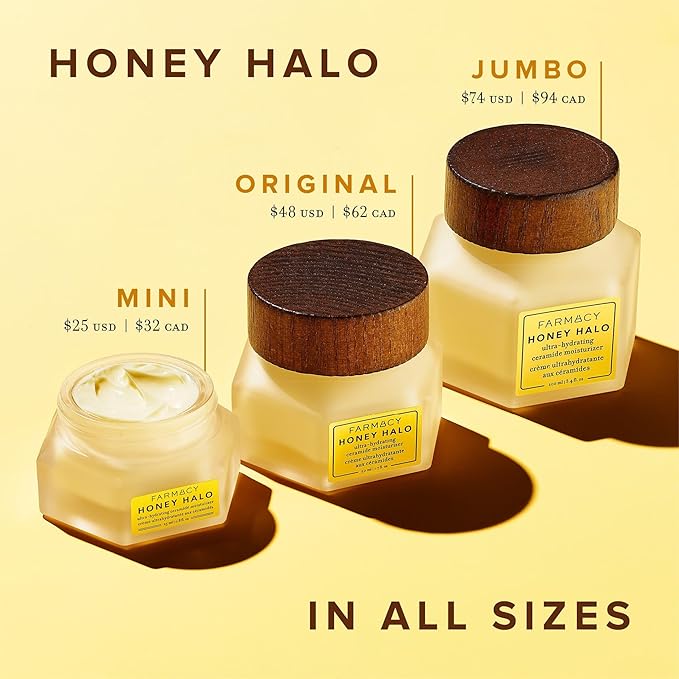 Farmacy Ceramide Face Moisturizer - Honey Halo Hydrating Facial Moisturizer for Dry Skin - Plumps, Soothes + Restores Skin with Potent Ceramides + Buckwheat Honey for a Dewy, Healthy Glow (50ml)