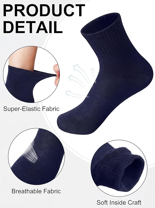 Tarpop 100 Pairs Bulk Mens Socks Moisture Wicking Casual Sports Ankle Socks for Homeless Unisex Adult Men Women