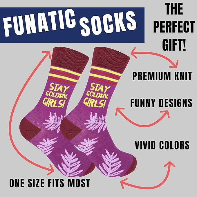 FUNATIC Funny and Crazy Socks with Sayings - Novelty Gifts for Men, Women, Teens