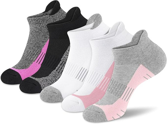 Ankle Socks for Women - Athletic Low Cut Running Cushioned Socks (3-5 Pairs)