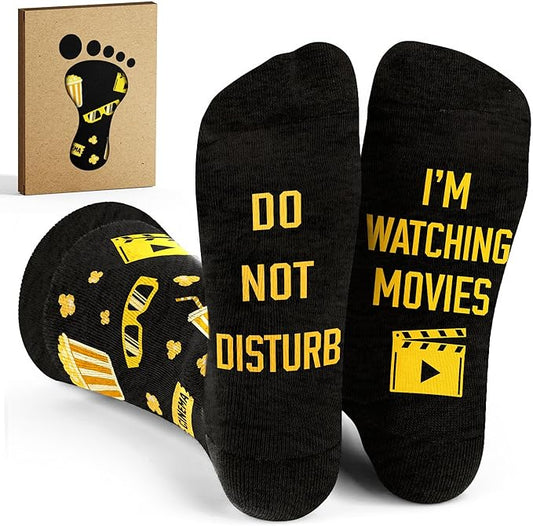 Movie Lover Gifts - Christmas Socks for Women, Funny and Horror Themed Gifts, Ideal for Movie Nights, Theater Gift