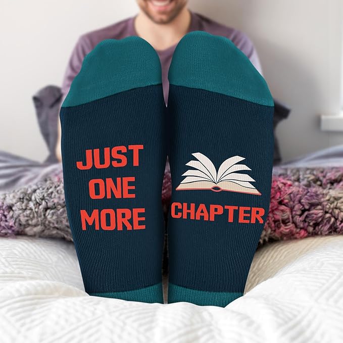 VICRAZY Book Lovers Gifts - Funny Socks for Book Lovers - Gift for Readers - Reading Stuff, Stocking Stuffers for Men, Women