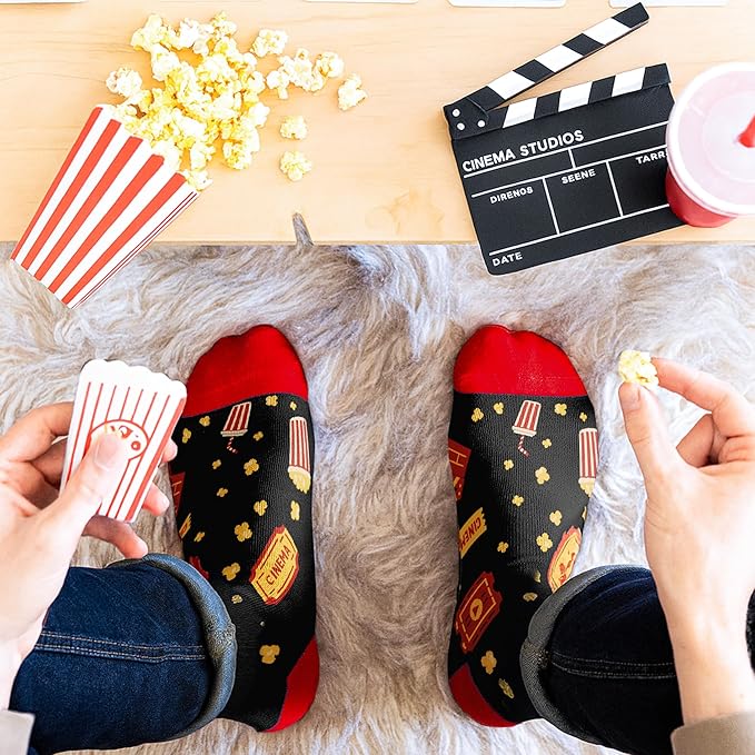 Movie Lover Gifts - Christmas Socks for Women, Funny and Horror Themed Gifts, Ideal for Movie Nights, Theater Gift