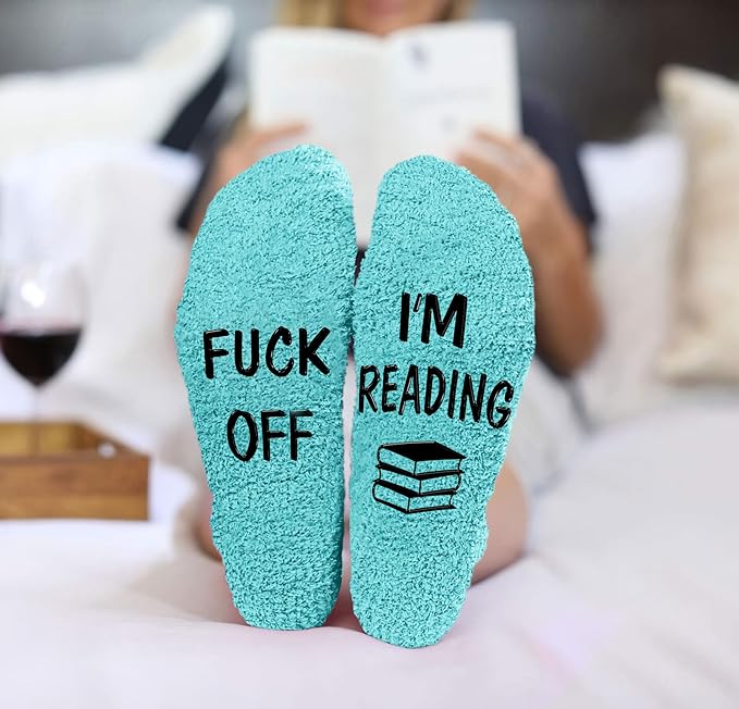 VICRAZY Book Lovers Gifts - Funny Socks for Book Lovers - Gift for Readers - Reading Stuff, Stocking Stuffers for Men, Women