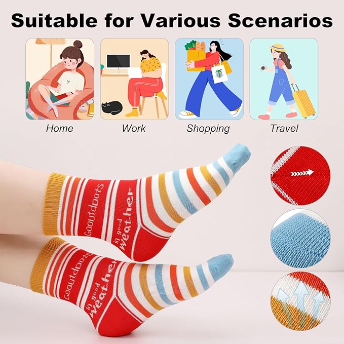 Girls Cotton Socks Soft Novelty Socks Cute Floral Pattern 11-15 Years 5 Pairs